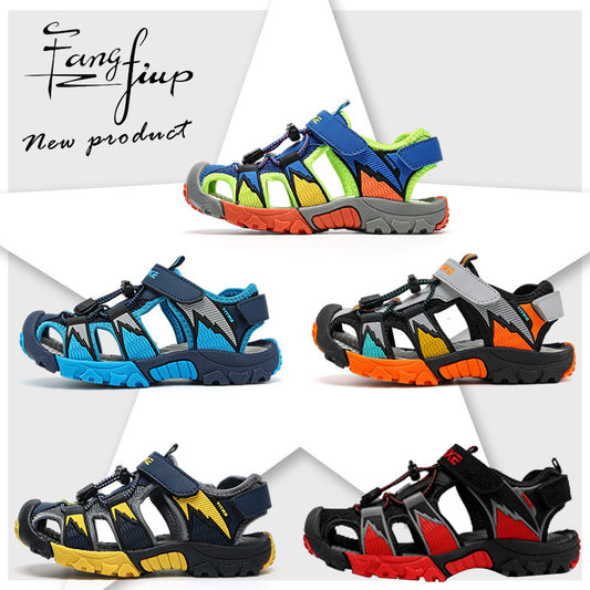 Kids Sports Closed Toe Sandals Breathable Boys Girls Non Slip Beach Water Shoes School Fashion