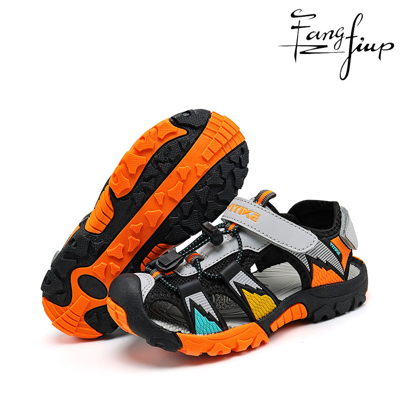 Kids Sports Closed Toe Sandals Breathable Boys Girls Non Slip Beach Water Shoes School Fashion