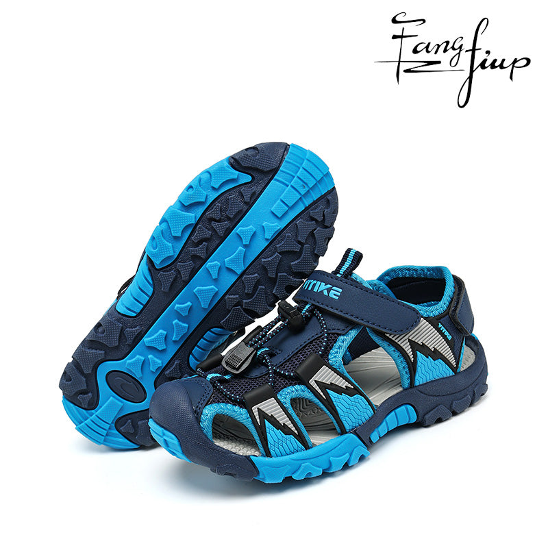 Kids Sports Closed Toe Sandals Breathable Boys Girls Non Slip Beach Water Shoes School Fashion